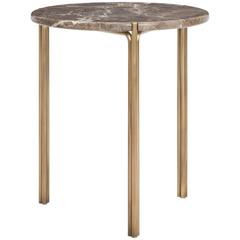 CA16S Contemporary Handcrafted Minimalist Modern Side Table with Stone Top