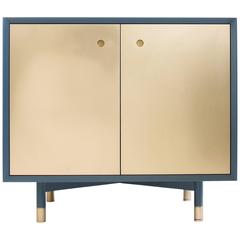 Julie Night Stand Brass and Lacquered Wood