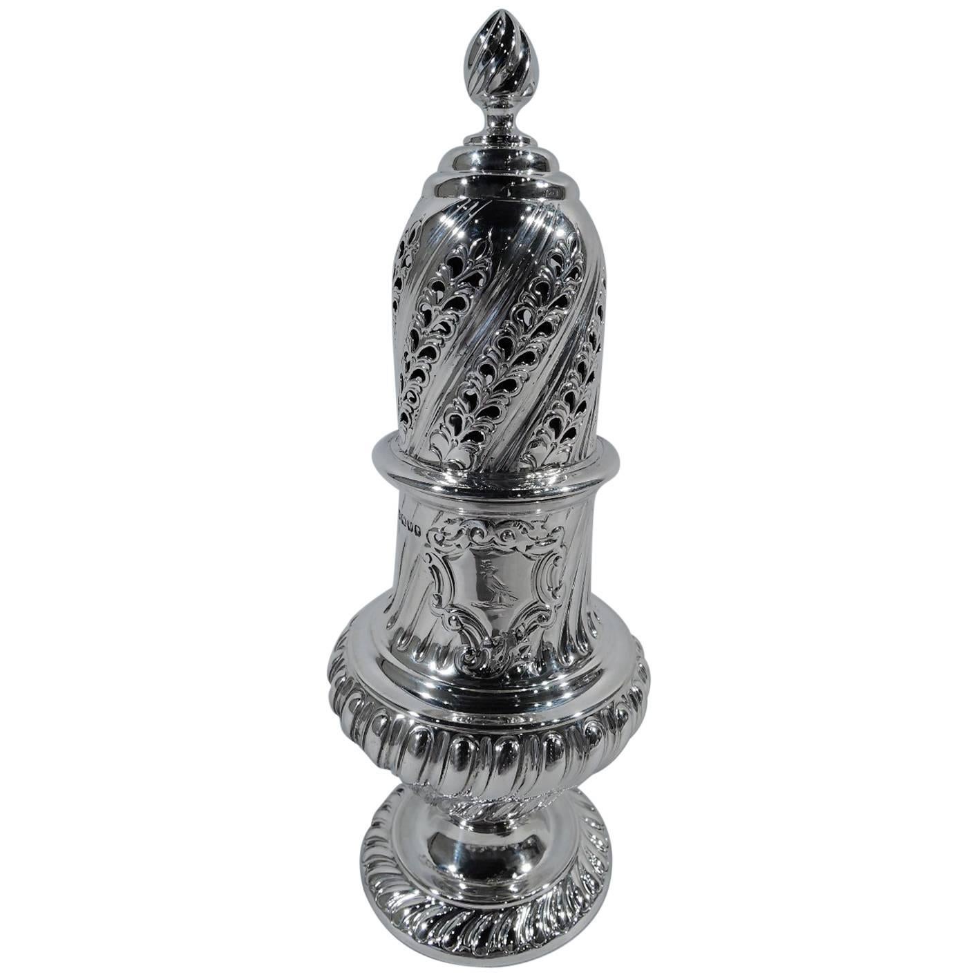 Antique English Georgian Style Sterling Silver Sugar Caster
