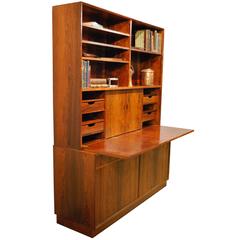 Mid-Century Modern Brazilian Rosewood Wall Cabinet/Desk/Bar, circa 1960 Mid-Century Modern Brazilian Rosewood Wall Cabinet/Desk/Bar, circa 1960