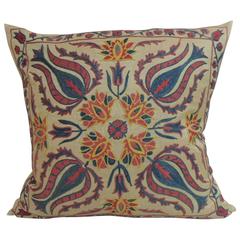 Vintage Floral Suzani Embroidered Decorative Pillow 12