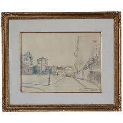 La Place Ravignan - Drawing by Maurice Utrillo, April 1920