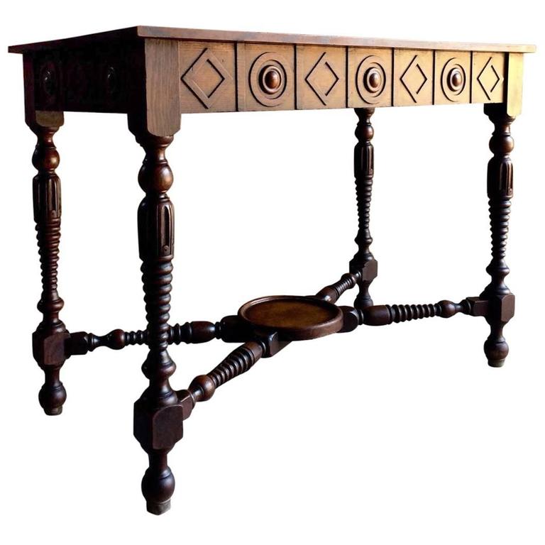 Antique Style Hall Table Oak Side Table at 1stDibs