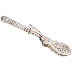 20th Century Edwardian Silver Handled Serving Tongs, Sheffield, 1909