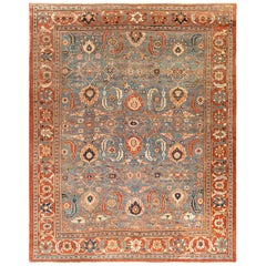 Large Blue Background Sultanabad Persian Rug