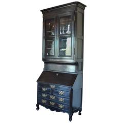 Antique Northern French or Dutch Ebonized Secretary Cabinet, 18th Century