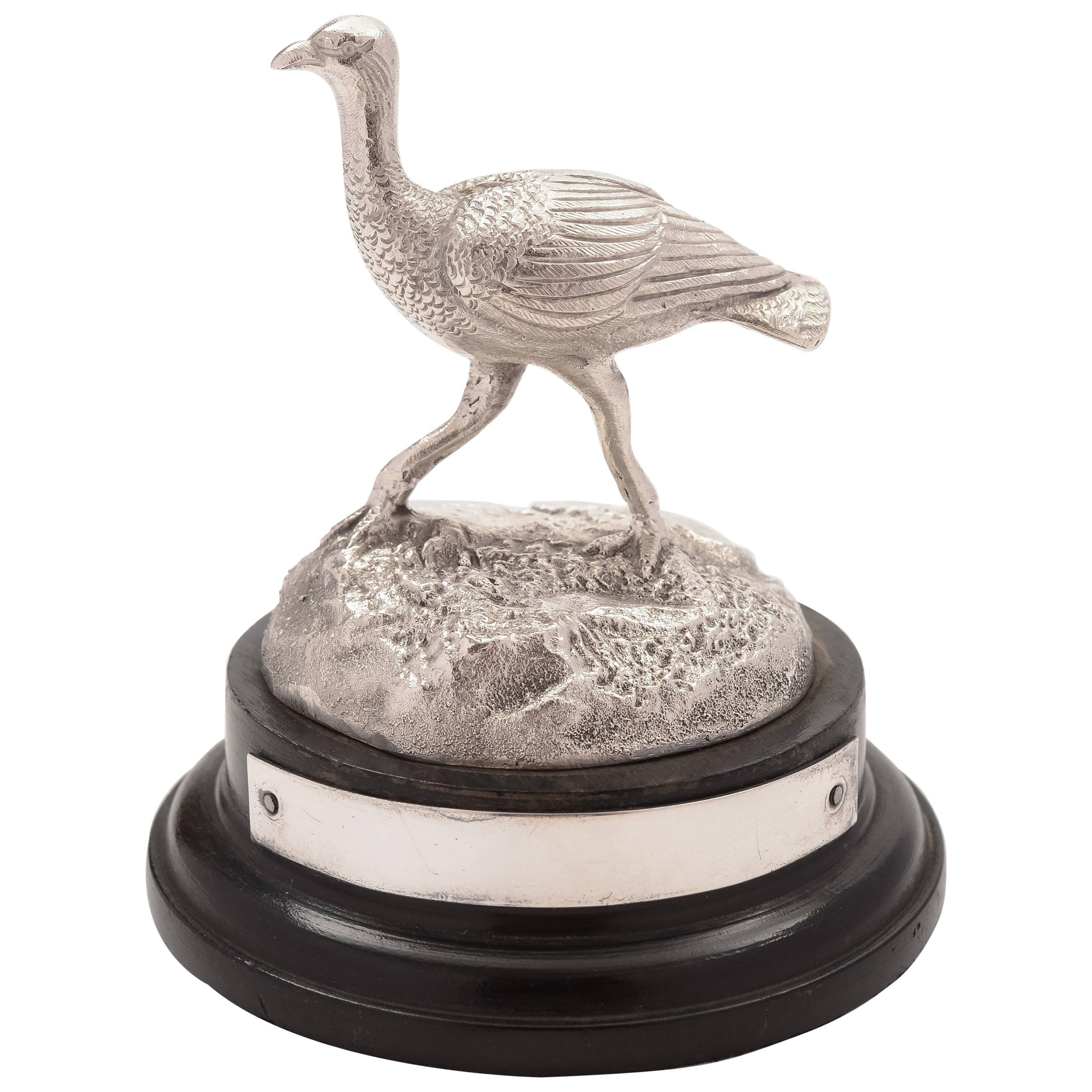 Silver Plated Emu Trophy, circa 1910 For Sale
