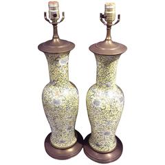 Vintage Pair of Asian Porcelain Lamps