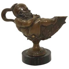 Greco-Roman Grand Tour Figural Oil Lamp, 19th Century
