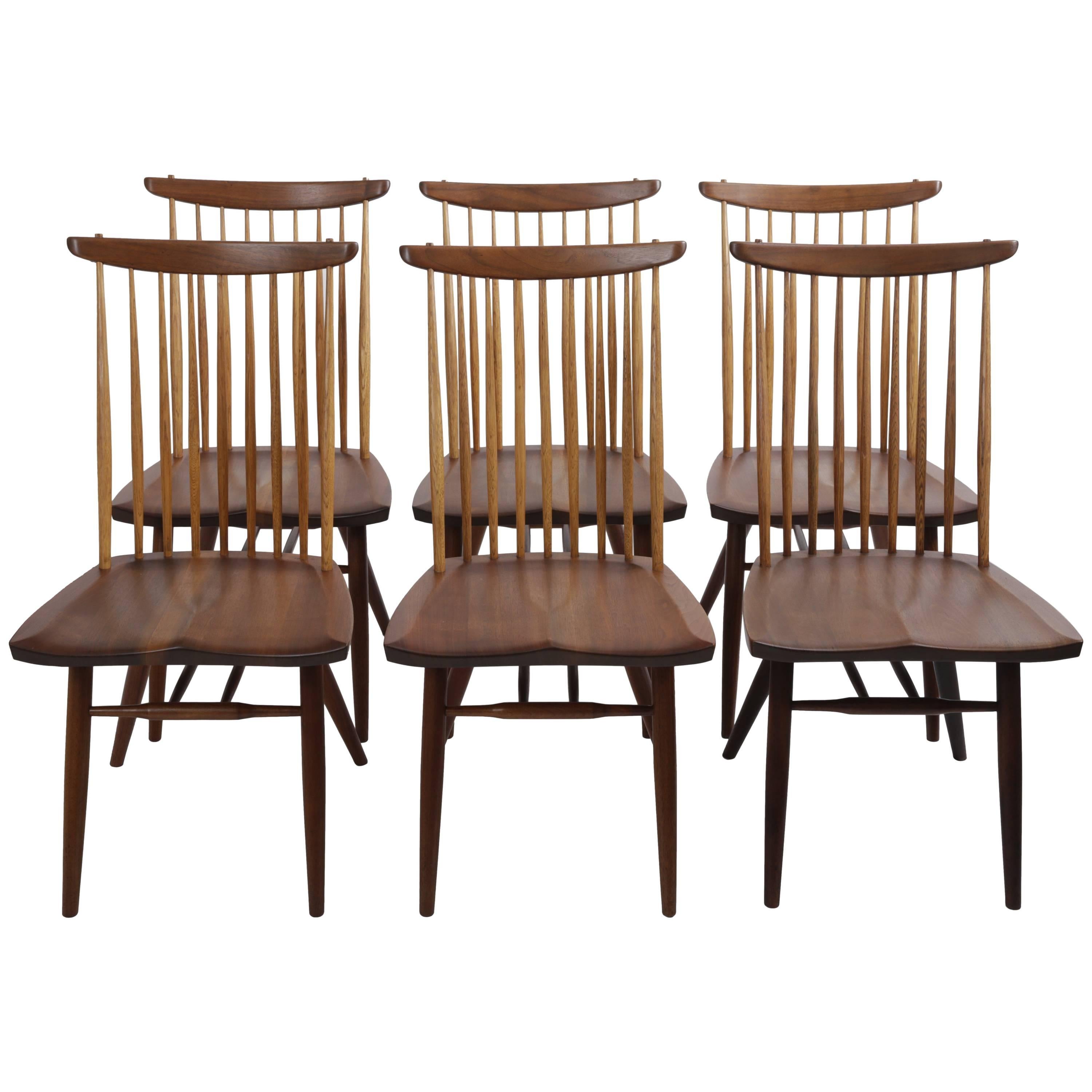 Set of Eight New Style Chairs by George Nakashima For Sale