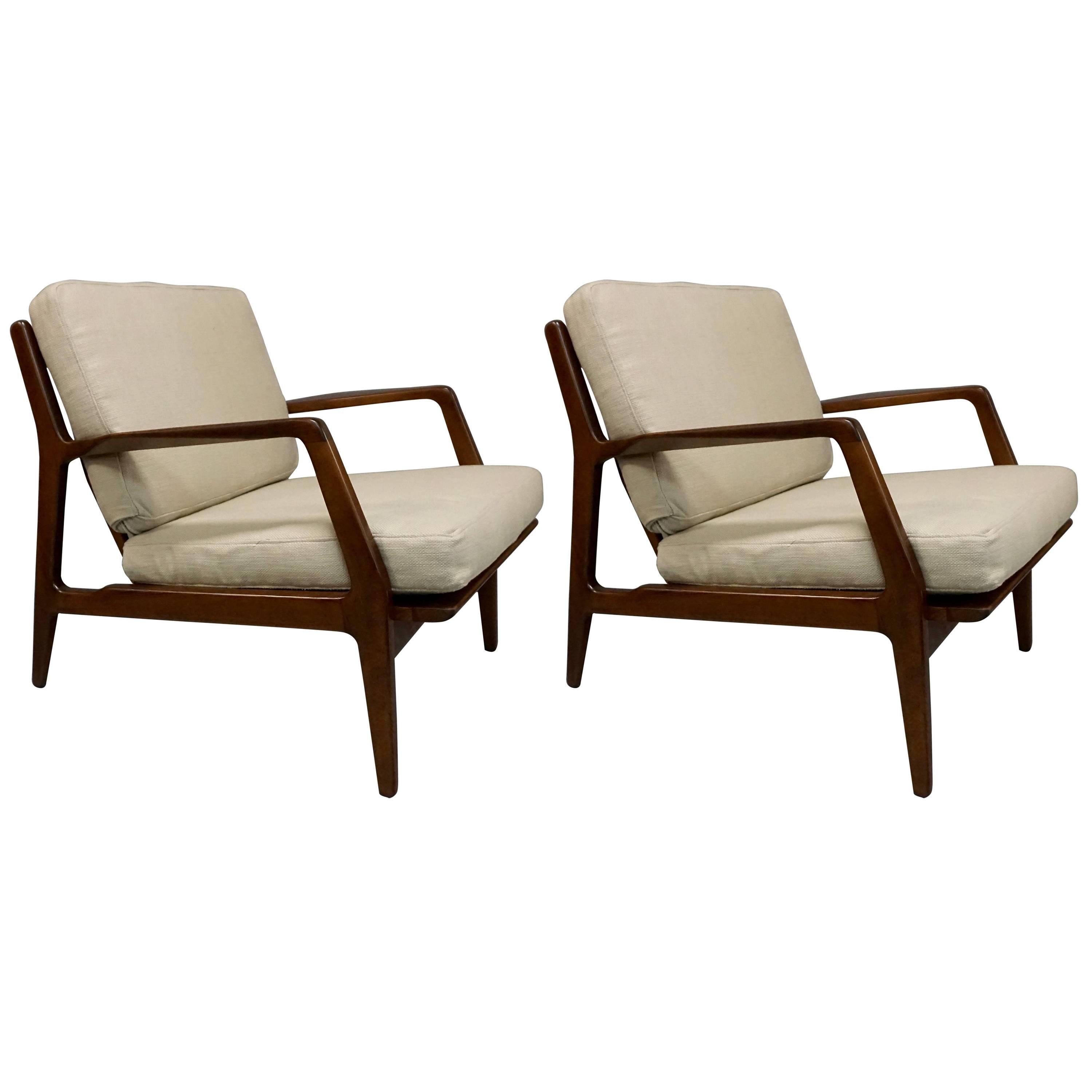Ib Kofod-Larsen Pair of Lounge Chairs For Sale