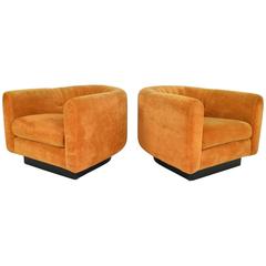 Paire de fauteuils de salon de style Milo Baughman par Metropolitan Furniture Company