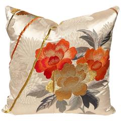 Custom Pillow Cut from a Vintage Japanese Silk Uchikake Wedding Kimono 6