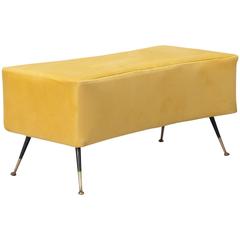 Italian Bench with Brass Legs in Manner of Gio Ponti 5
