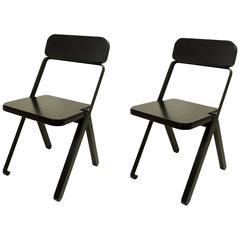 Pair of Profile Folding Chairs, Black and Black from Souda, Made to Order