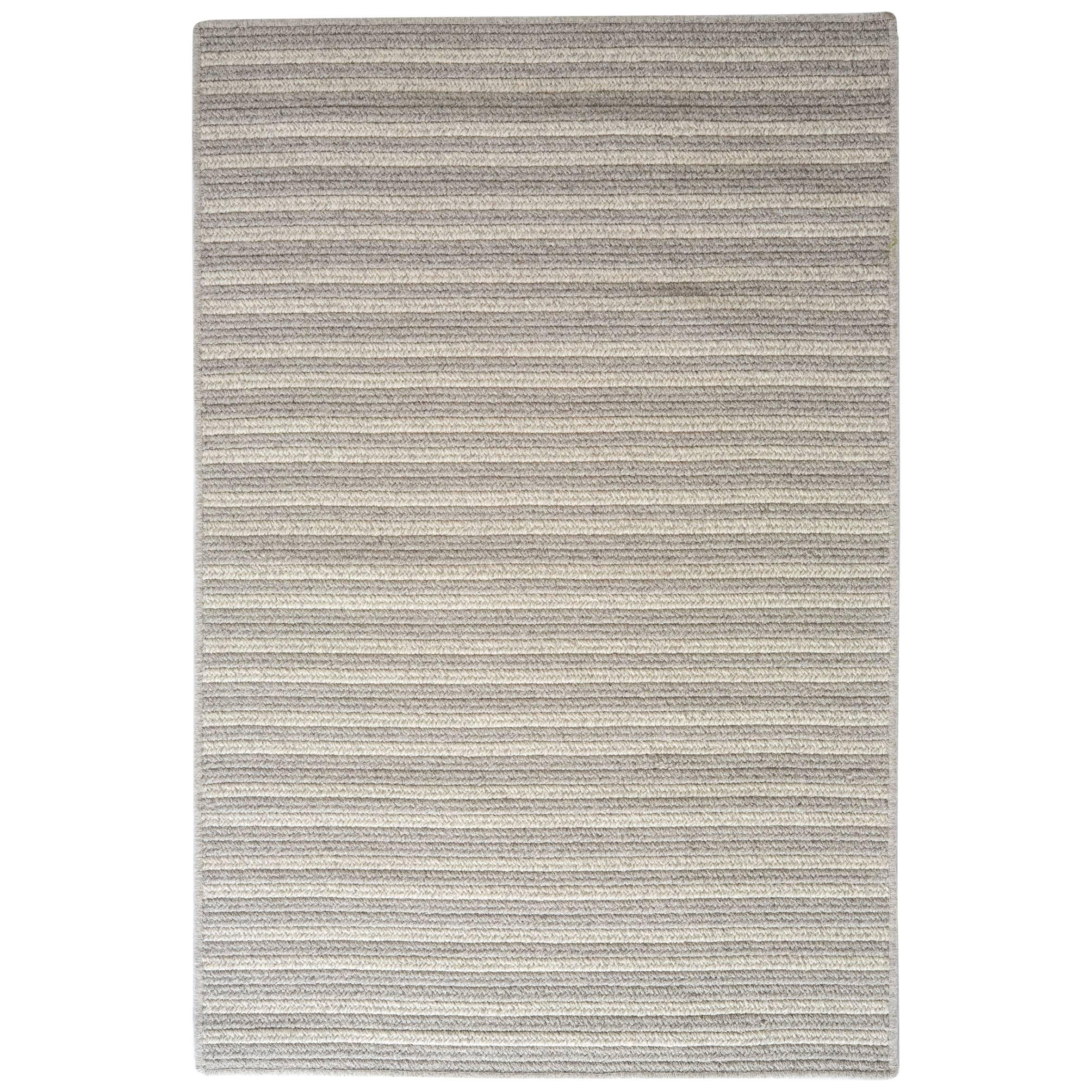Natural Woven Wool Rug in Light Grey is Custom Crafted in USA, Reversible, Cayo For Sale