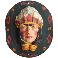 1920s American Carnival Ride Indian Plaque 11