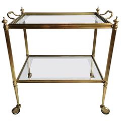 Vintage French Brass Drinks Trolley/Bar Cart