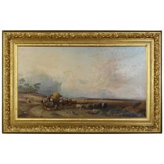 19th Century English Oil on Canvas Landscape Painting