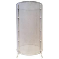 French Mathieu Matégot White Metal Mesh Faux Bamboo Umbrella Stand 10