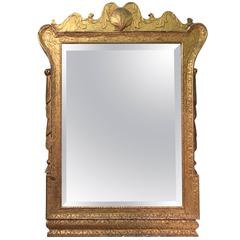 Early 18th Century Gilded and Carved Framed Mirror