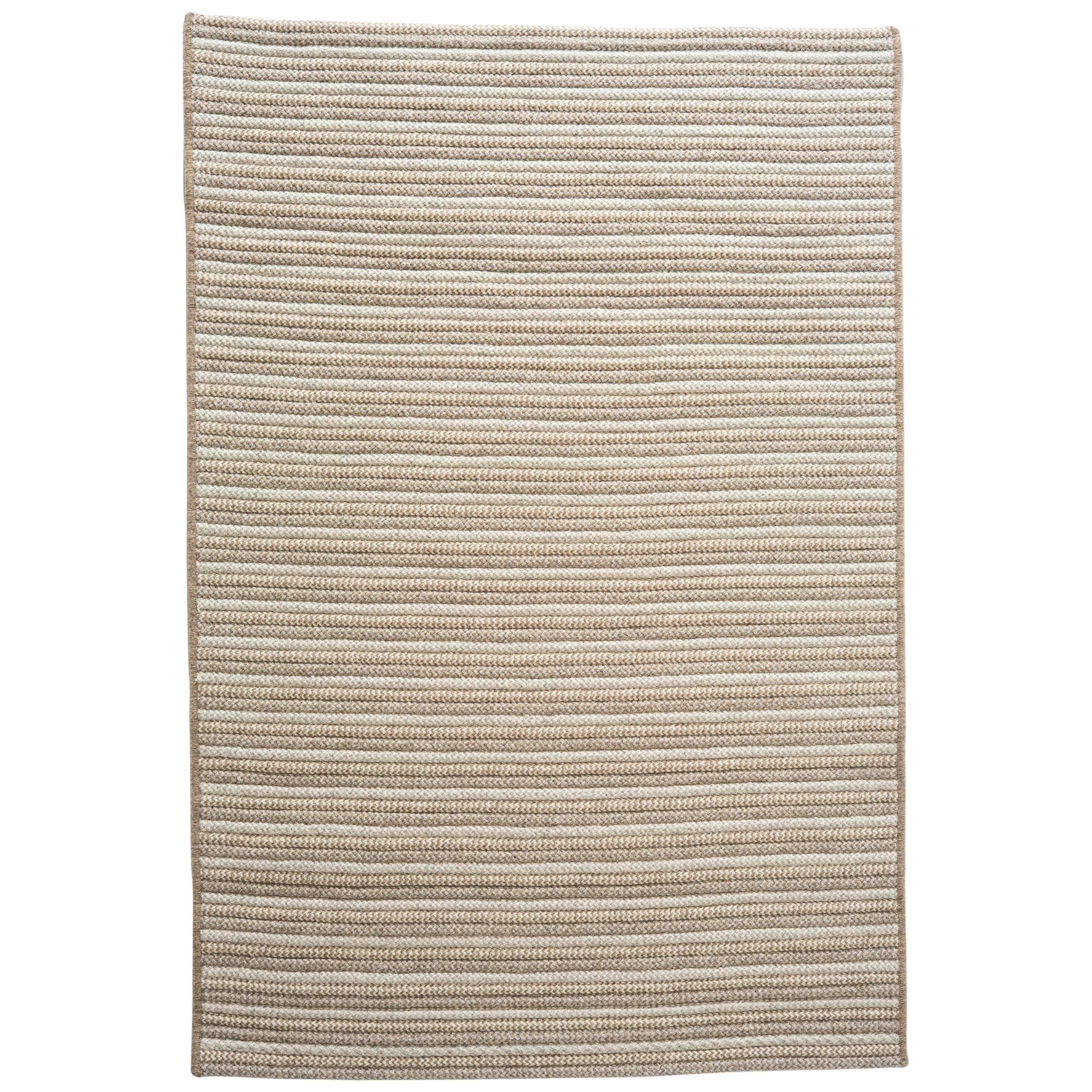Pacha Natural Woven Wool Rug in Tan and Cream Custom Made in the USA For Sale