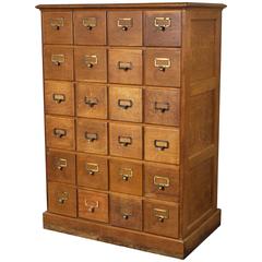 Vintage Industrial Multi-Drawer Oakwood Storage Cabinet