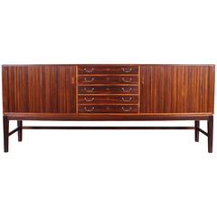 Danish Modern Rosewood Tambour Door Credenza by Ole Wanscher 12