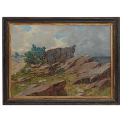 20th Century Coastal Landscape Oil Painting by A. Gregers Rasmussen 8