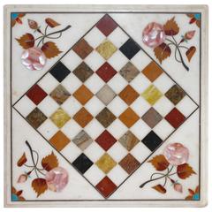 Early 20th Century Folky Inlaid Marble Tabletop Game Board 9