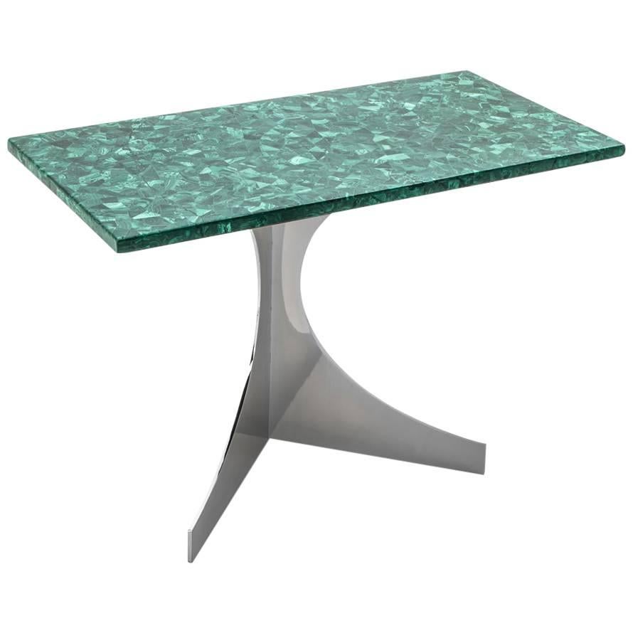 Malachite Side Table by N. Effront, France, 1970