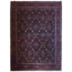 Finely Woven Tehran Dark Blue Carpet, circa 1920s 9