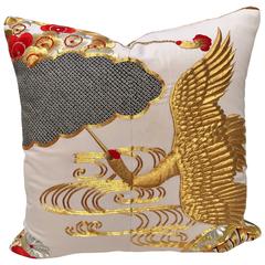 Custom Pillow Cut from a Vintage Japanese Silk Uchikake Wedding Kimono