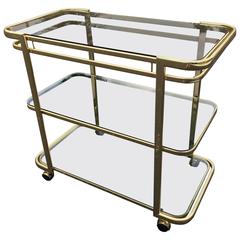 Brass and Smoked Glass Bar Cart 9