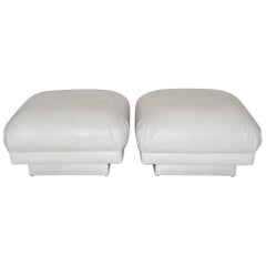 Pair of Oversized Ottomans or Poufs, 1970s