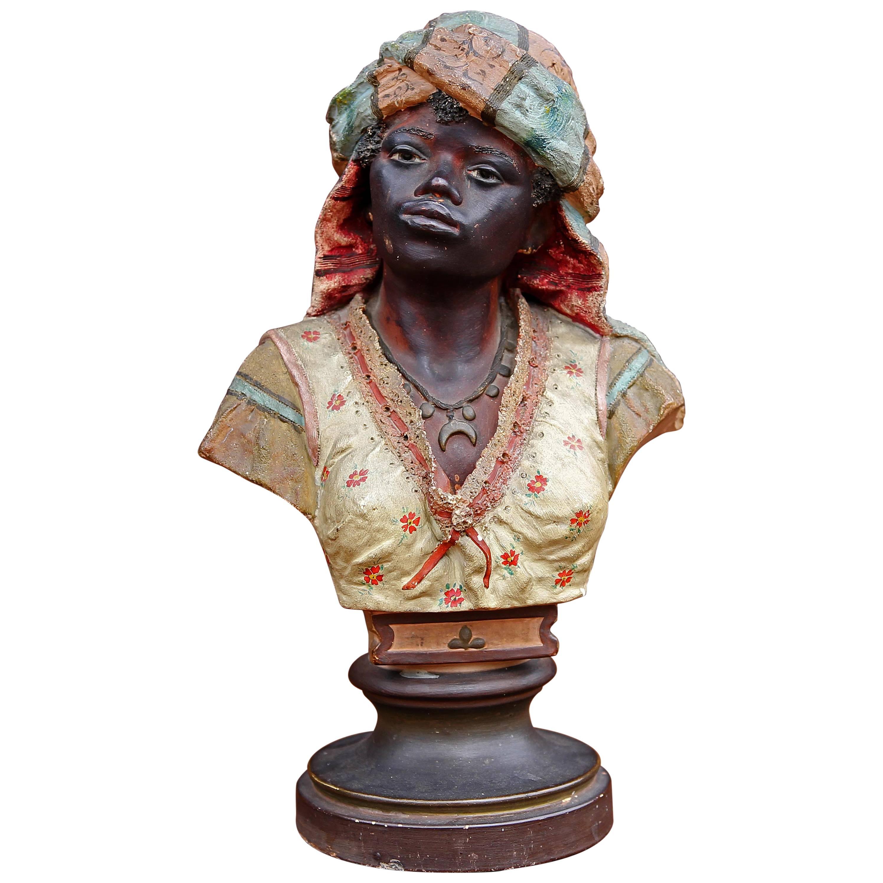 Orientalist Bust of Nubian Boy