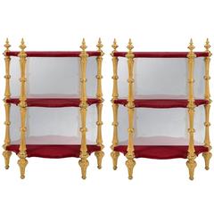 Pair of Italian 19th Century Napoleon III Period Giltwood Etageres 10
