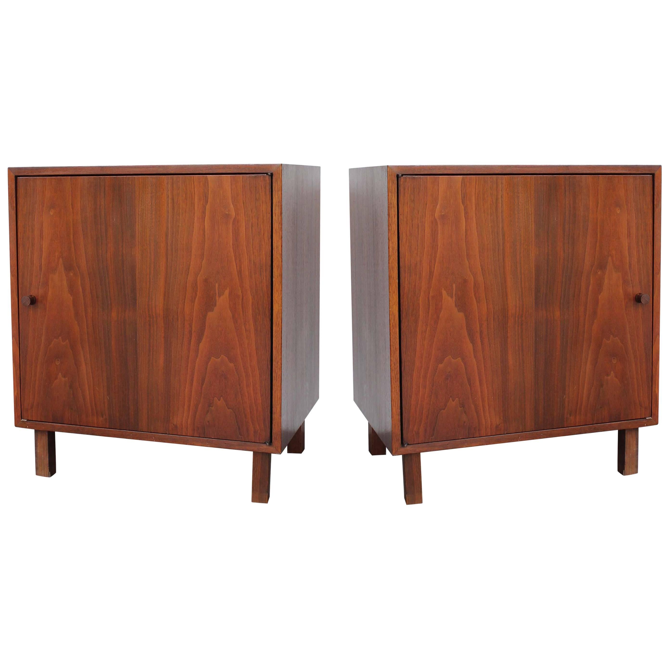 Pair of Danish Walnut Cabinets For Sale