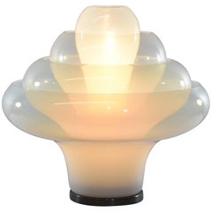 Carlo Nason "Lotus" Lamp in Bollicine Murano Glass for Mazzega