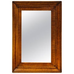 Handsome Early 19th Century American Tiger Maple Framed Mirror