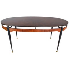Italian Mid-Century Oval Dining Table, 1950s