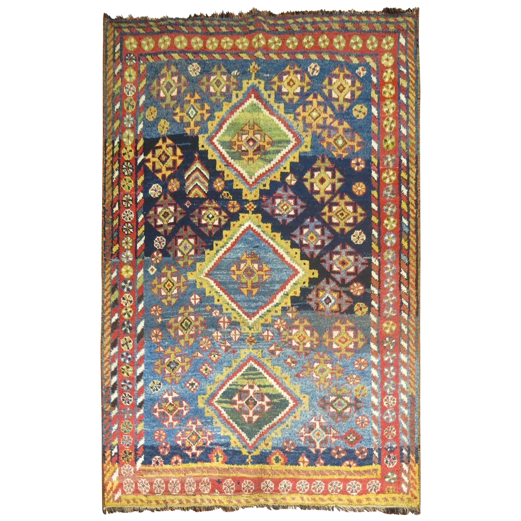 Antique Colorful Persian Gabbeh Rug For Sale