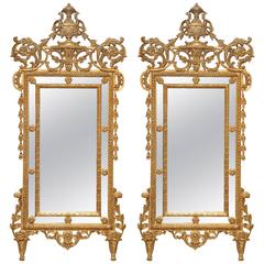 Pair of Carved Giltwood Louis XVI Mirrors