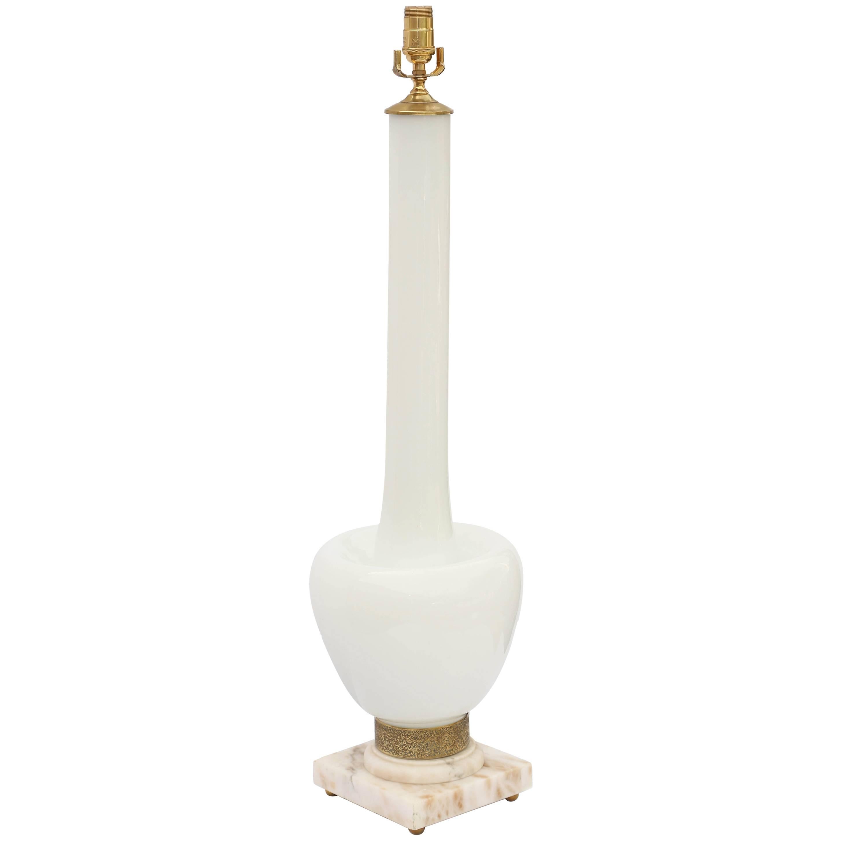 Oversized Handblown Italian Frosted Glass Lamp For Sale