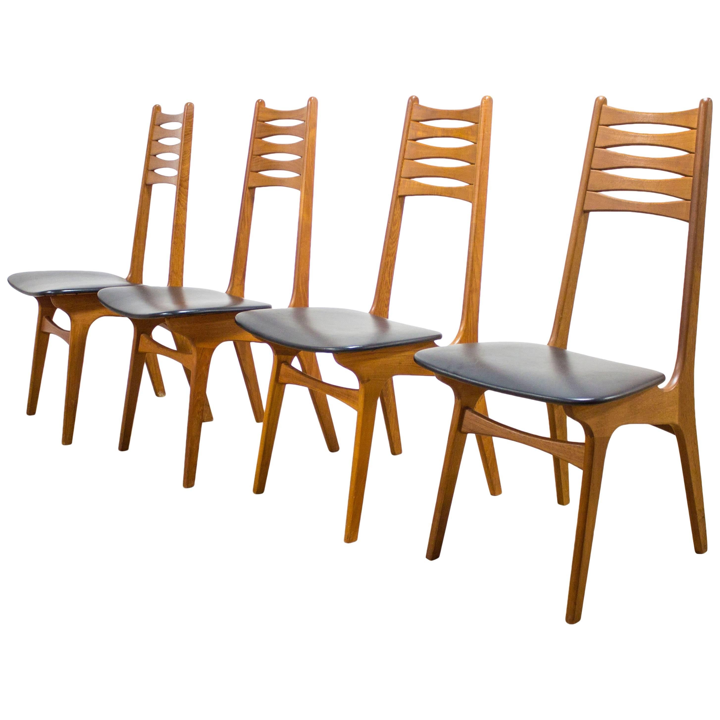 Set of Four Niels Møller Model #83 Teak Chairs for Boltinge Stolefabrik For Sale