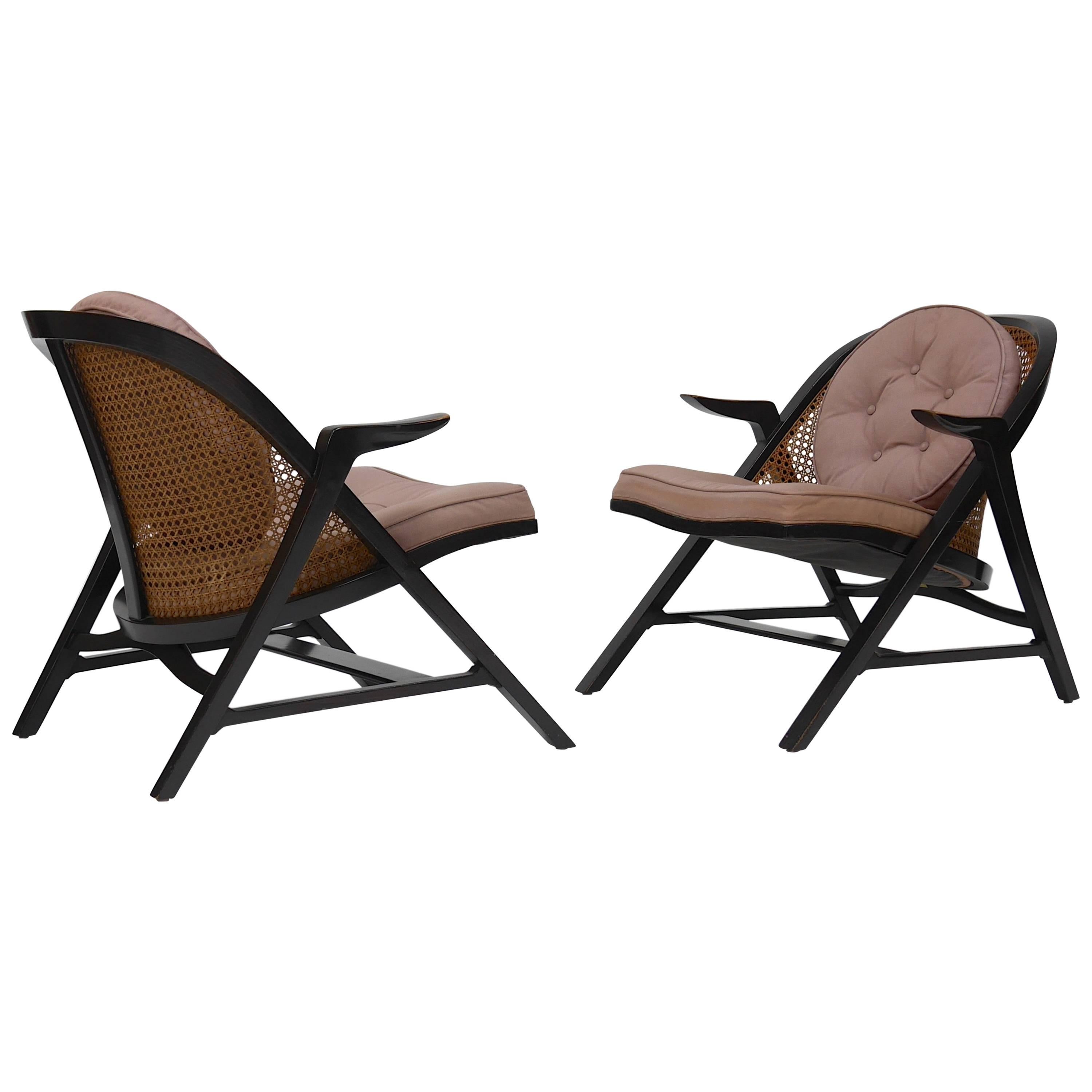 Pair of A-Frame Lounge Chairs by Edward Wormley for Dunbar