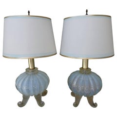 Antique Pair of Murano Lamps