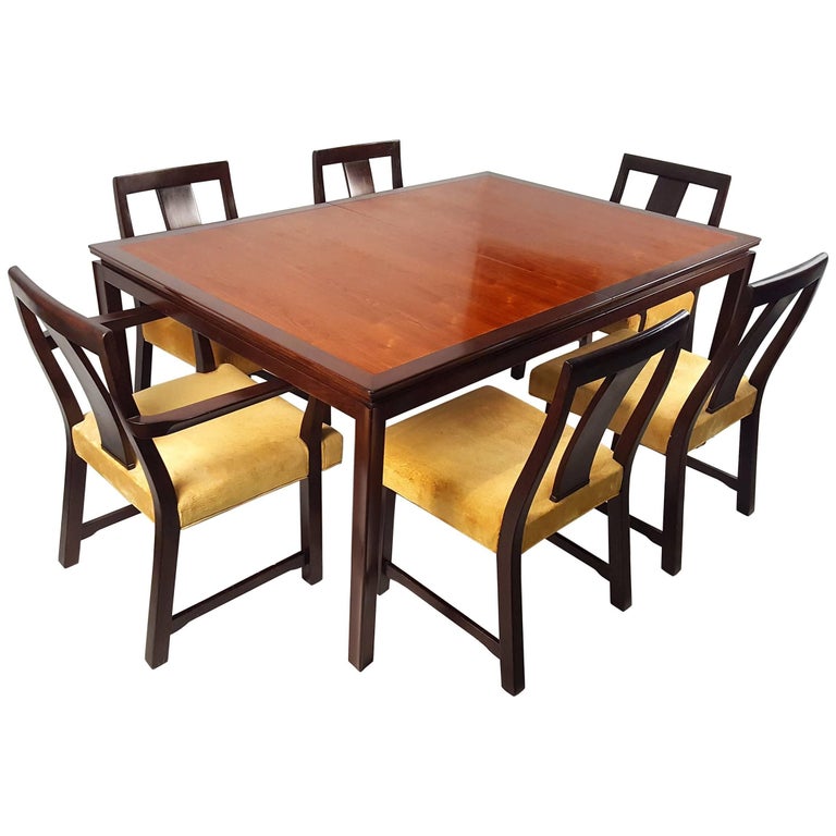 Edward Wormley for Dunbar Formal Dining Table and Chairs For Sale