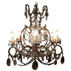 Antique Crystal Chandelier Lustre 19th Century