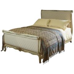 Antique Painted, Gilded and Upholstered Roule Bed, WK78